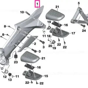 Comandă acum Footrest plate, left MONOLITH-MET. - BMW Motorrad