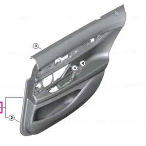 Door lining leather rear left SCHWARZ - BMW Doar azi