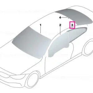 Reducere extra Side window, rigid, rear right ALU SATINIERT - BMW