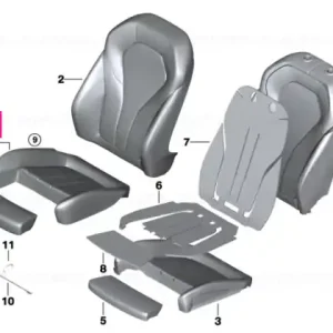 Promoție Husă scaun sport țesătură/piele CNAT ANTHRAZIT - BMW
