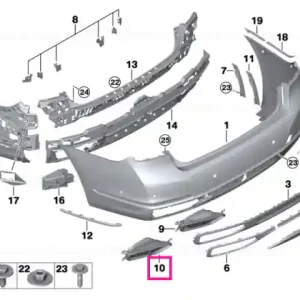 Chilipir Ornament tub esapament stânga 12 ZYL. CHROME - BMW