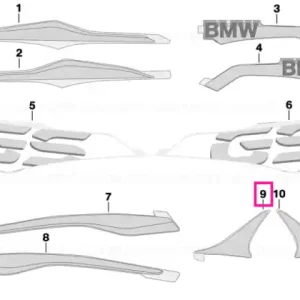 Ornament rezervor centru jos stânga BLUE - BMW Motorrad Preferatul clienților