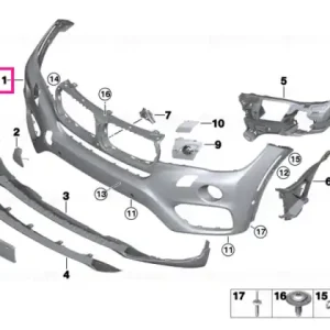 Livrare rapidă Ornament parbriz bara, grunduit, fata SPEC:US/PDC - BMW