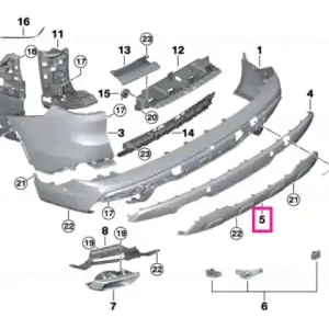 Preț redus Ornament protecție șoc spate X-LINE - BMW