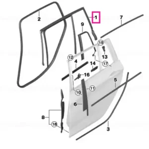 Window guide, right rear door - BMW Cel mai bun preț