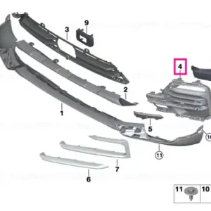 Reducere de preț Grille, side, closed, left - BMW