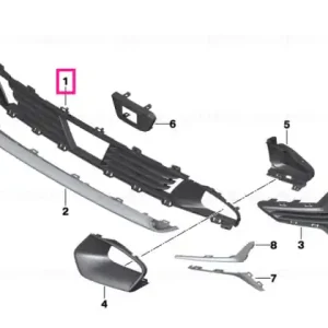 Grille, air inlet, middle BASIS MRR - BMW Reducere specială