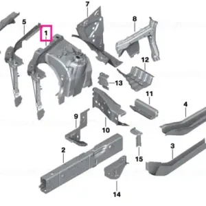 Transport gratuit Strut tower, front left - BMW
