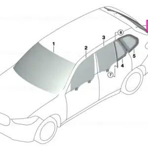 Rear window green w. antenne SSG - BMW Doar azi