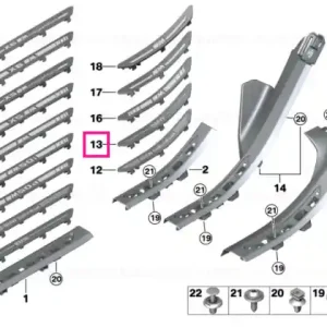Inserție prag ușă dreapta spate, BELEUCHTET - BMW Livrare gratuită