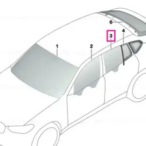Side window, door, rear right - BMW Reducere