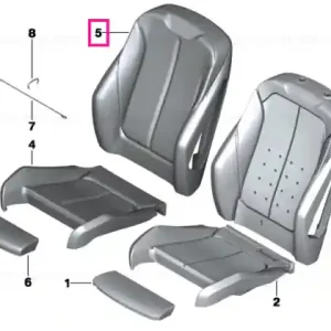 Husă piele spătar sport dreapta SCHWARZ/ROT - BMW Reduceri