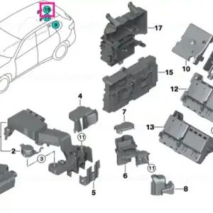 Transport gratuit Power distribution box, rear MID - BMW