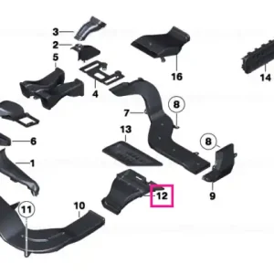 Air duct, rear compartment, rear right - BMW Ofertă specială