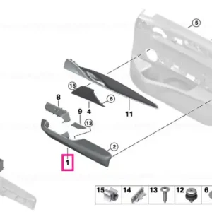 Armrest, front left ELFENBEINWEISS - BMW Preț promoțional