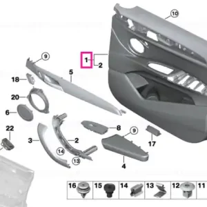 Ofertă specială Panou ușă față dreapta SCHWARZ/SILBER - BMW
