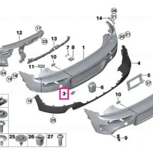 Cumpără online Flap, towing lug, primed, left - BMW - Mini