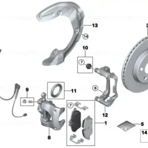 Calitate înaltă Senzor uzura placute frana, punte fata, stanga - BMW Seria 1 F40 F52, Seria 2 F44 F45 F46, X1 F48 F49, X2 F39 - Mini Clubman F54, Countryman F60