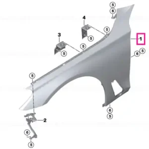 Side panel, aluminum, front left - BMW Nu rata