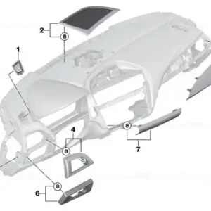 Reducere de preț Ornament panou bord hexagonal alu pasager BLAU BLAU MATT - BMW