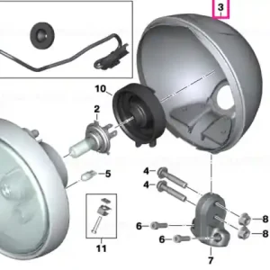 Carcasa far negru-furtuna metalica - BMW Motorrad Nu rata