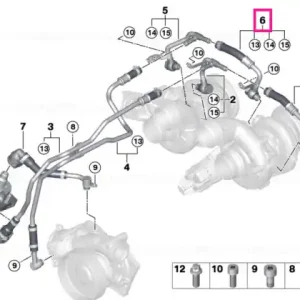 Cumpărături sigure Coolant line, turbocharger return line CYL. 5-8 - BMW
