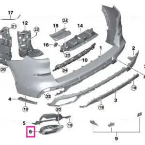 Expediere rapidă Ornament tub evacuare stânga CERIUM GREY - BMW