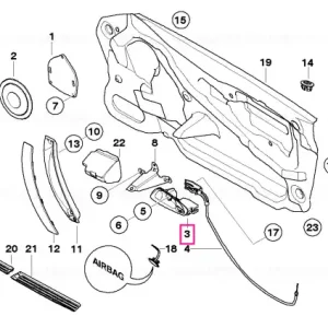 Cumpărături sigure Door handle inner right PERLGLANZCHROM - BMW