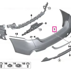 Panel, bumper, primed, rear - BMW Calitate înaltă
