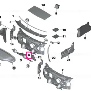 Reducere extra Sound insulat., splash wall, upper part LHD - BMW