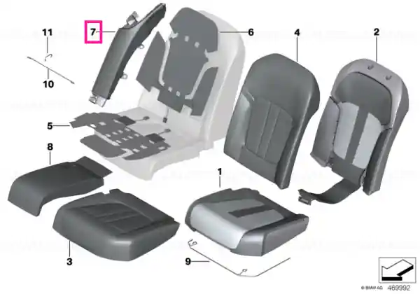 Reducere de preț Side finisher, leather, left NAMY MOKKA - BMW