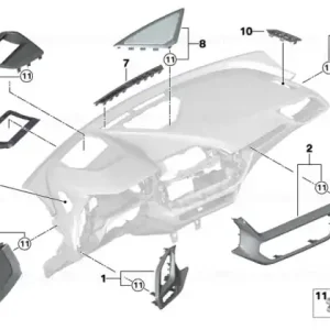 Ornament dezghețare parbriz stânga - BMW Retur ușor