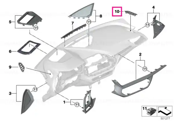 Reducere de preț Ornament dezghețare parbriz dreapta - BMW