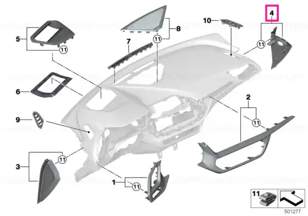 Livrare expres Ornament panou "Airbag off" dreapta - BMW