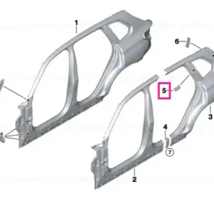 Reinforcement plate, C-pillar, left - BMW Retur ușor