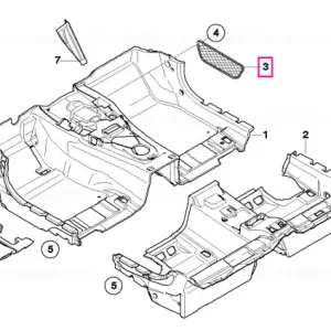 Storage net, footwell, front CREAMBEIGE DKL. - BMW Nu rata