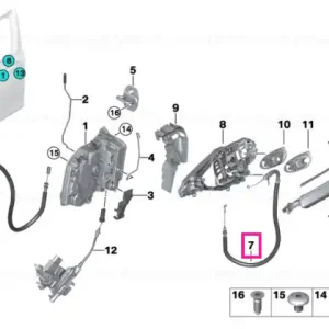 Bowd.cable,outside door handle front - BMW Popular