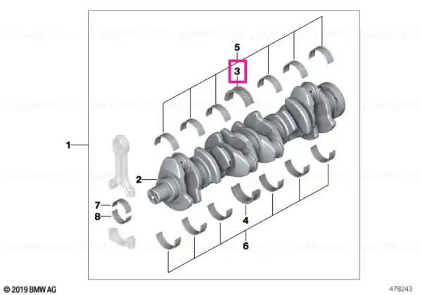Preț promoțional Guide-bearing shell green 59,50MM(+0,50) - BMW