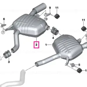 Transport gratuit Rear silencer, right - BMW