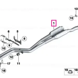 Exhaust pipes with primary silencer - BMW Plată sigură