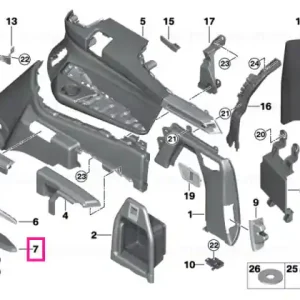 Armrest, leather, rear right TARTUFO - BMW Reducere