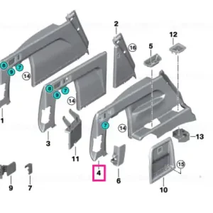 Trunk trim panel, right ANTHRAZIT - BMW Super ofertă