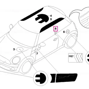 Sticker, side window, right FIRST - BMW - Mini Reducere de preț