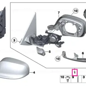 Preț redus Heated outside mirror, memory bus, left SHADOW-LINE - BMW