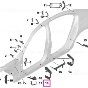 Shaped part, B-pillar, front outer left - BMW Premium