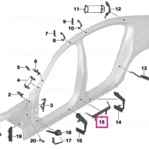 Shaped part, B-pillar, bott. outer left - BMW Ofertă specială