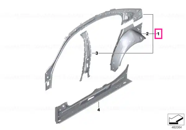 Disponibil imediat Left interior side frame - BMW