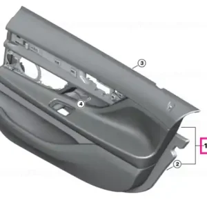 Door lining leather rear left SCHWARZ/WEIß/SW - BMW Premium