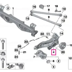 Reducere Trailing arm, right JCW GP2 - BMW - Mini