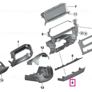 Ornament inferior consola centrala - BMW X3 F25 - RHD (volan dreapta) - pana la 31.03.2014 Premium